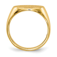 14k 16.0x12.0mm Closed Back Mens Signet Ring-RS253