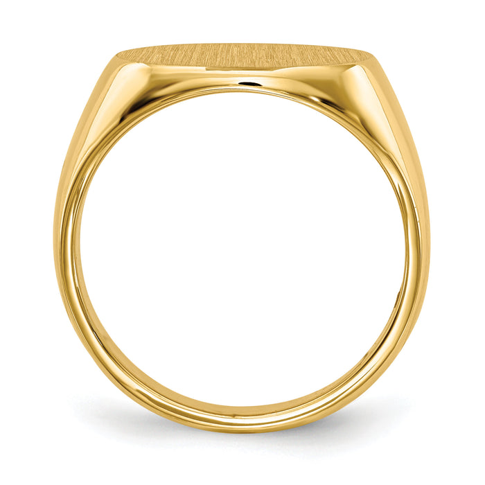 14k 16.0x12.0mm Closed Back Mens Signet Ring-RS253