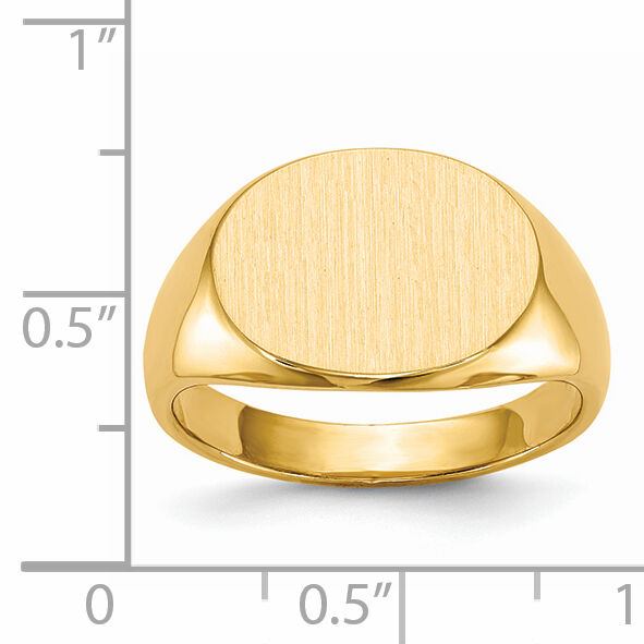 14k 16.0x12.0mm Closed Back Mens Signet Ring-RS253