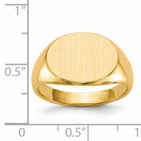 14k 16.0x12.0mm Closed Back Mens Signet Ring-RS253