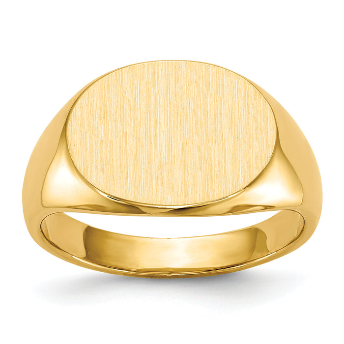 14k 16.0x12.0mm Closed Back Mens Signet Ring-RS253
