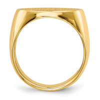 14k 19.0x13.0mm Closed Back Mens Signet Ring-RS254