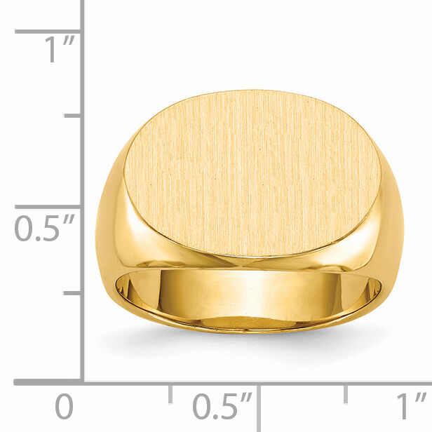 14k 19.0x13.0mm Closed Back Mens Signet Ring-RS254