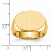 14k 19.0x13.0mm Closed Back Mens Signet Ring-RS254