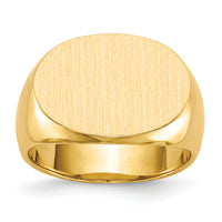 14k 19.0x13.0mm Closed Back Mens Signet Ring-RS254