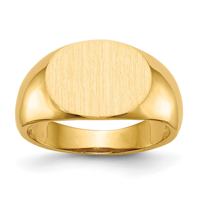 14k 12.5x9.5mm Open Back Signet Ring-RS255