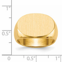 14k 19.0x13.0mm Open Back Mens Signet Ring-RS257
