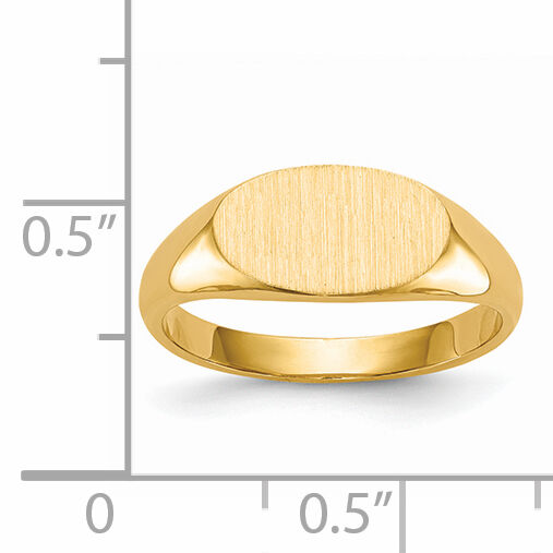 14k 11.5x6.5mm Closed Back Signet Ring-RS258