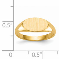 14k 11.5x6.5mm Closed Back Signet Ring-RS258