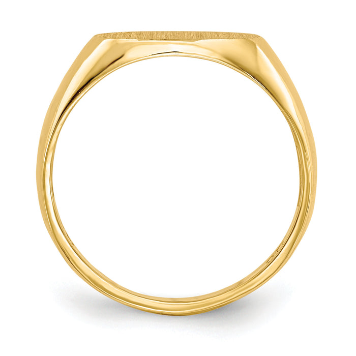 14k 11.0x6.5mm Diamond Open Back Signet Ring Mounting-RS272