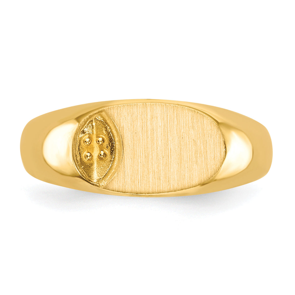 14k 11.0x6.5mm Diamond Open Back Signet Ring Mounting-RS272