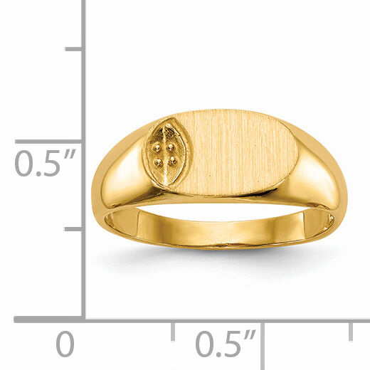 14k 11.0x6.5mm Diamond Open Back Signet Ring Mounting-RS272