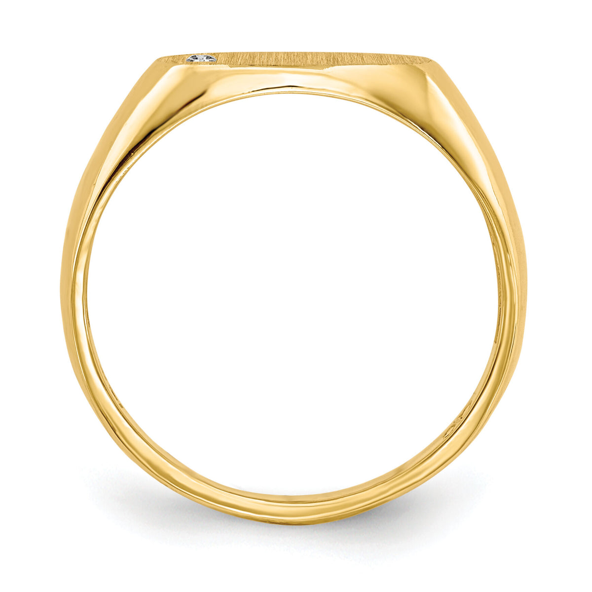 14k 11.0x6.5mm AA Diamond Open Back Signet Ring-RS272AA