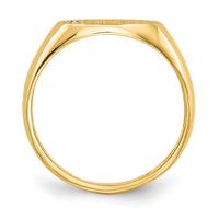 14k 11.0x6.5mm AA Diamond Open Back Signet Ring-RS272AA