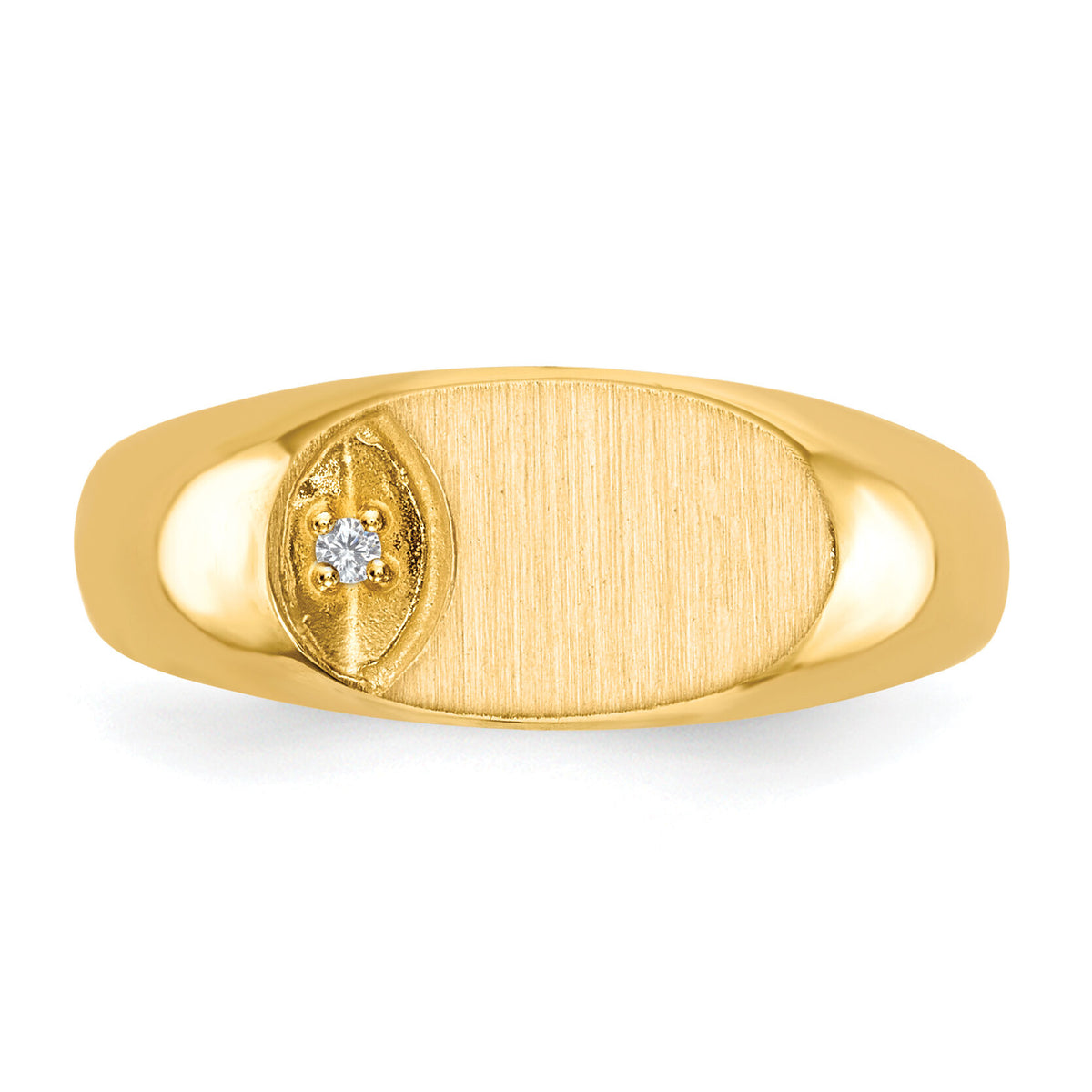 14k 11.0x6.5mm AA Diamond Open Back Signet Ring-RS272AA