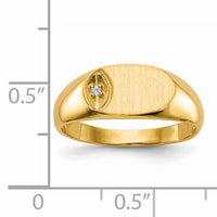 14k 11.0x6.5mm AA Diamond Open Back Signet Ring-RS272AA