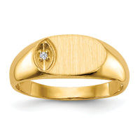14k 11.0x6.5mm AA Diamond Open Back Signet Ring-RS272AA