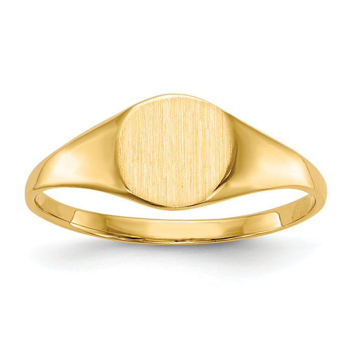 14k 6.5x7.5mm Closed Back Signet Ring-RS273