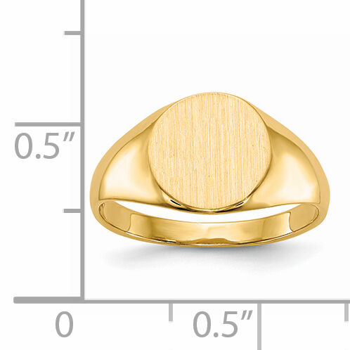 14k 9.5x8.5mm Closed Back Signet Ring-RS275