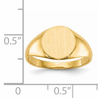 14k 9.5x8.5mm Closed Back Signet Ring-RS275