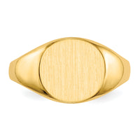 14k 9.5x10.0mm Closed Back Signet Ring-RS276