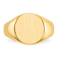 14k 10.5x11.0mm Closed Back Signet Ring-RS277