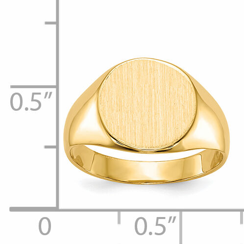 14k 10.5x11.0mm Closed Back Signet Ring-RS277