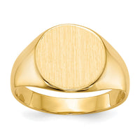 14k 10.5x11.0mm Closed Back Signet Ring-RS277