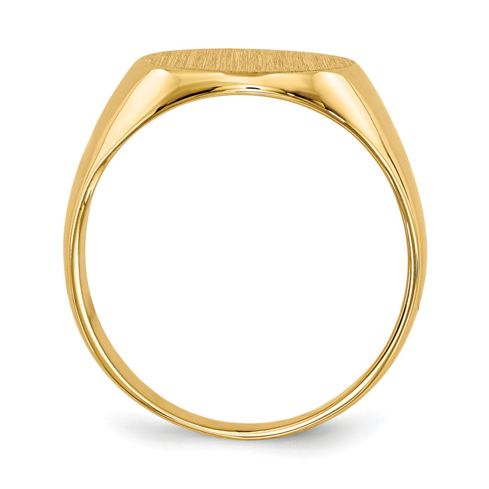 14k 11.5x12.0mm Closed Back Signet Ring-RS278