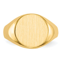 14k 11.5x12.0mm Closed Back Signet Ring-RS278