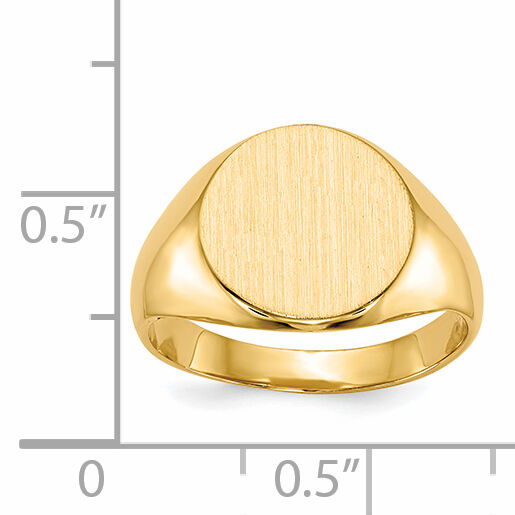 14k 11.5x12.0mm Closed Back Signet Ring-RS278