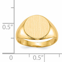 14k 11.5x12.0mm Closed Back Signet Ring-RS278
