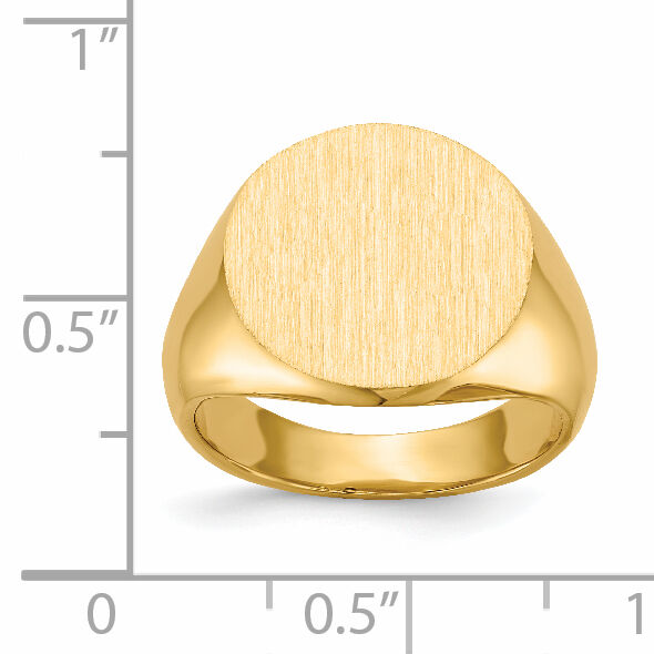 14k 15.5x15.0mm Closed Back Signet Ring-RS280