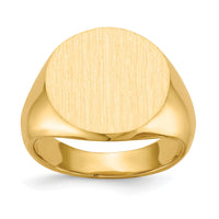 14k 15.5x15.0mm Closed Back Signet Ring-RS280