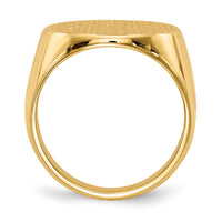 14k 18.0x17.5mm Closed Back Mens Signet Ring-RS281