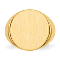 14k 18.0x17.5mm Closed Back Mens Signet Ring-RS281