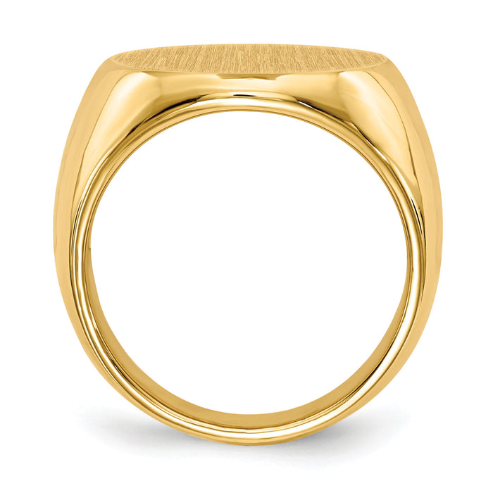 14k 18.0x18.0mm Closed Back Mens Signet Ring-RS282