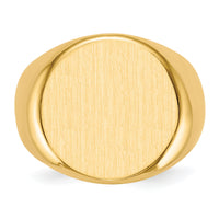 14k 18.0x18.0mm Closed Back Mens Signet Ring-RS282