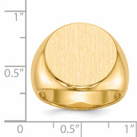 14k 18.0x18.0mm Closed Back Mens Signet Ring-RS282