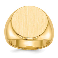 14k 18.0x18.0mm Closed Back Mens Signet Ring-RS282