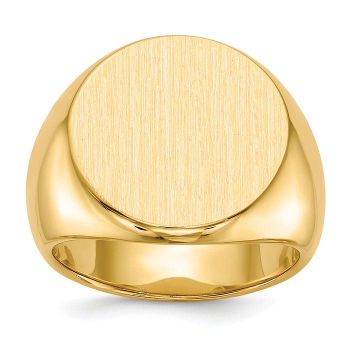 14k 18.0x18.0mm Closed Back Mens Signet Ring-RS282