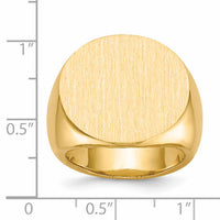 14k 21.0x21.5mm Closed Back Mens Signet Ring-RS283