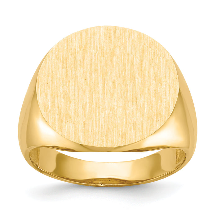 14k 18.0x17.5mm Open Back Mens Signet Ring-RS288