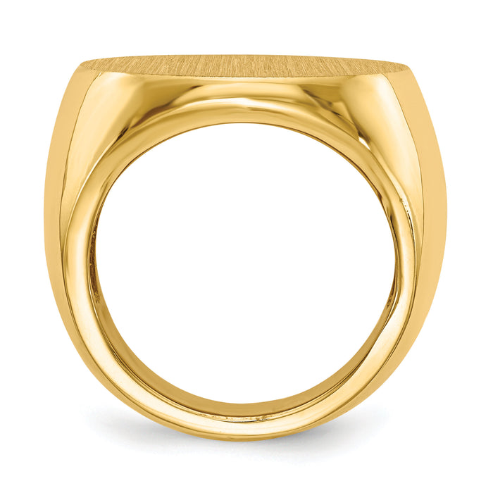 14k 21.0x21.5mm Open Back Mens Signet Ring-RS290