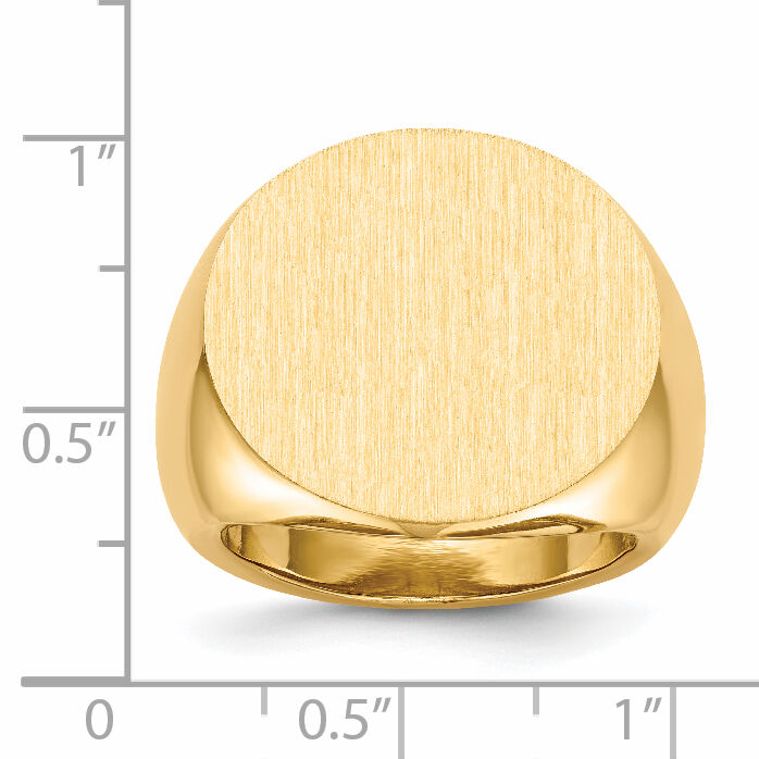 14k 21.0x21.5mm Open Back Mens Signet Ring-RS290