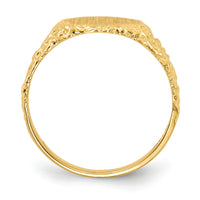 14k 9.5x8.5mm Closed Back Signet Ring-RS291