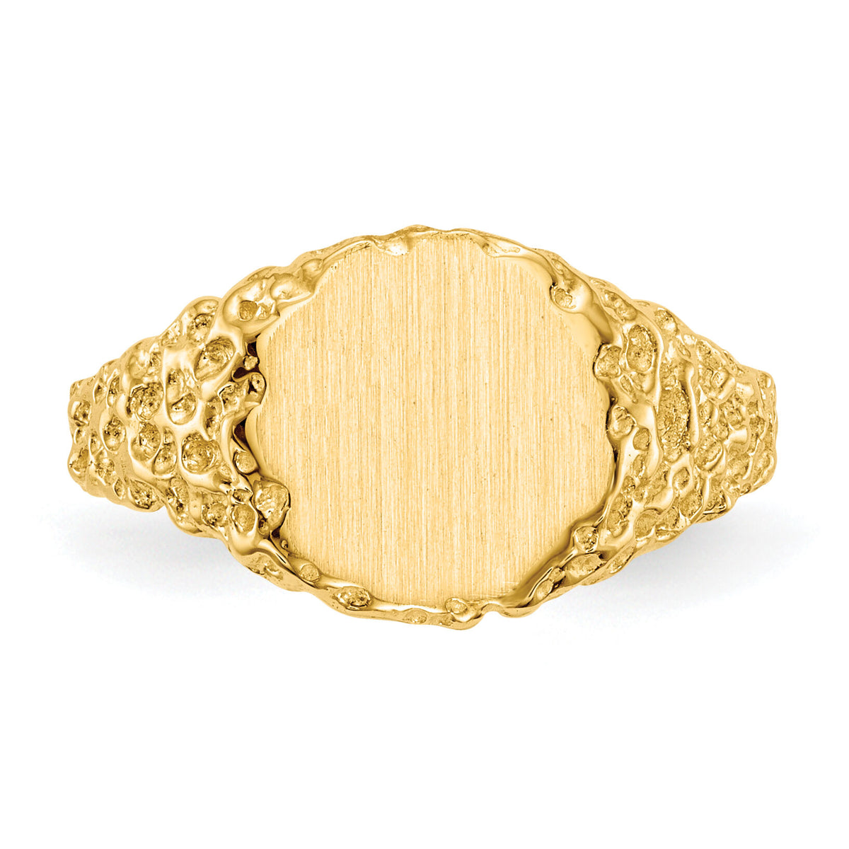 14k 9.5x8.5mm Closed Back Signet Ring-RS291