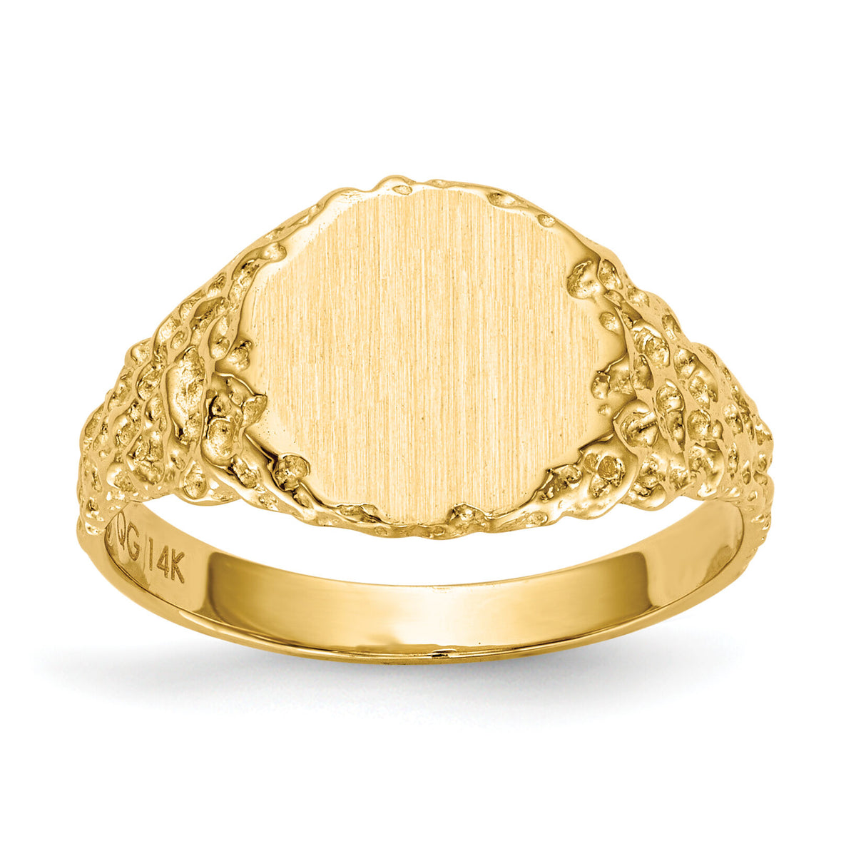 14k 9.5x8.5mm Closed Back Signet Ring-RS291