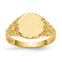 14k 9.5x8.5mm Closed Back Signet Ring-RS291