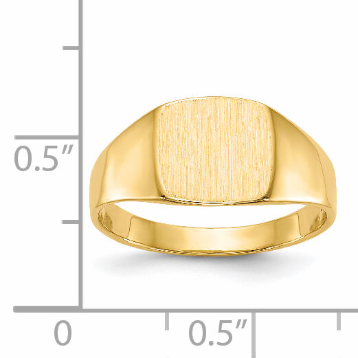 14k 9.0x8.5mm Closed Back Signet Ring-RS300